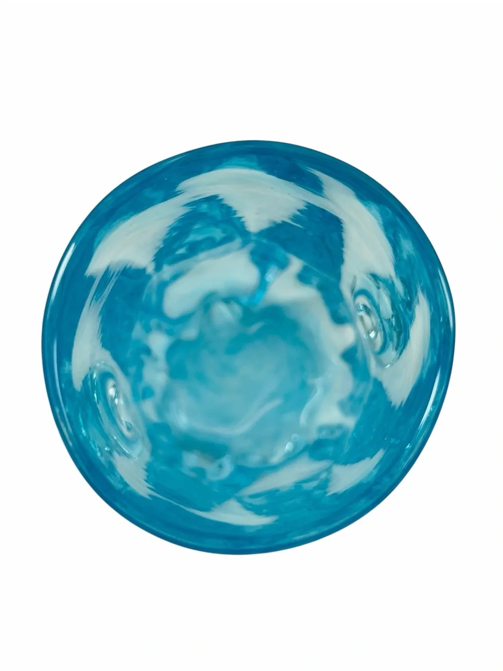 Vintage Art Glass Turquoise Aqua Blue Knobbly Vase